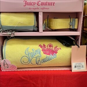 Juicy Couture Yellow barrel bag and Accessory Set